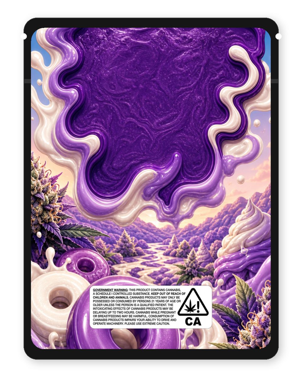 LOC’S Cream of the Crop custom 4"x5" mylar bag design (back)