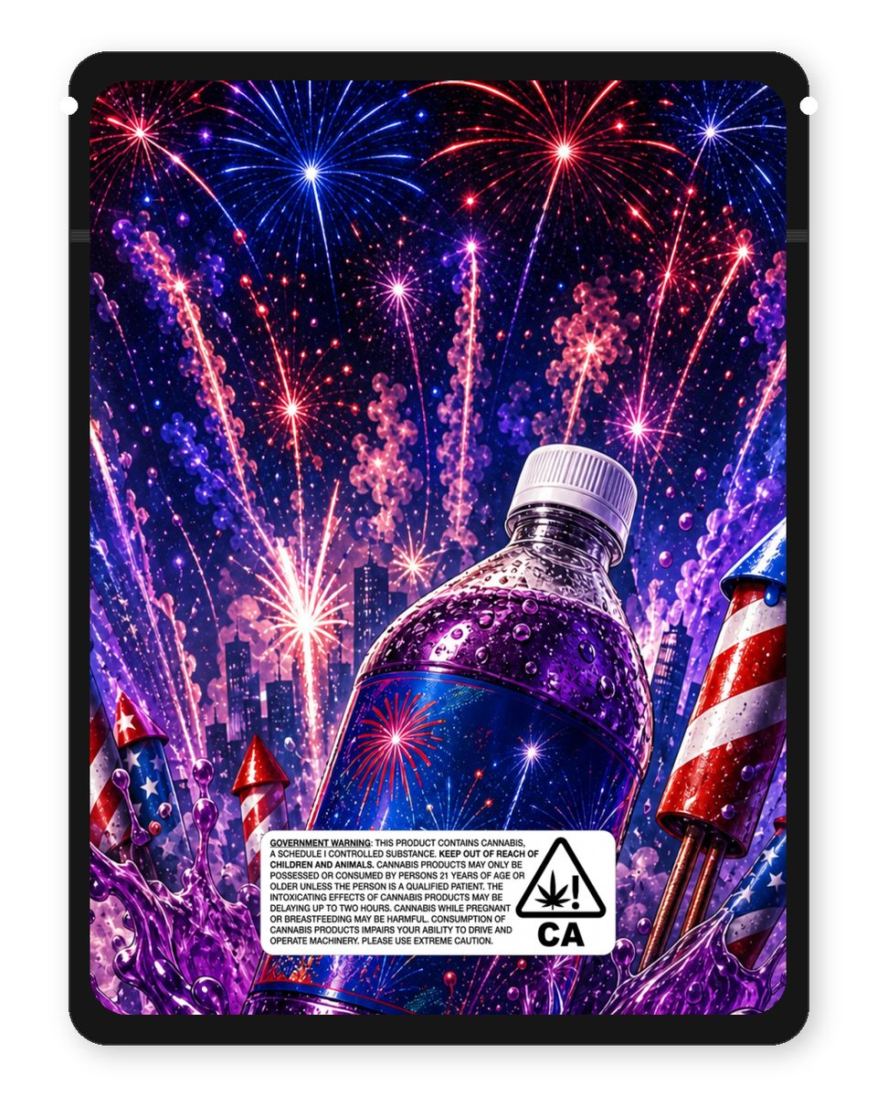 Dirty firework Faygo custom 4"x5" mylar bag design (back)