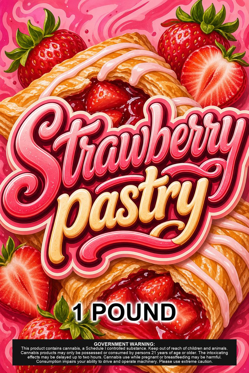 Strawberry pastry custom 6x9 pound bag sticker / turkey-bag flavor label