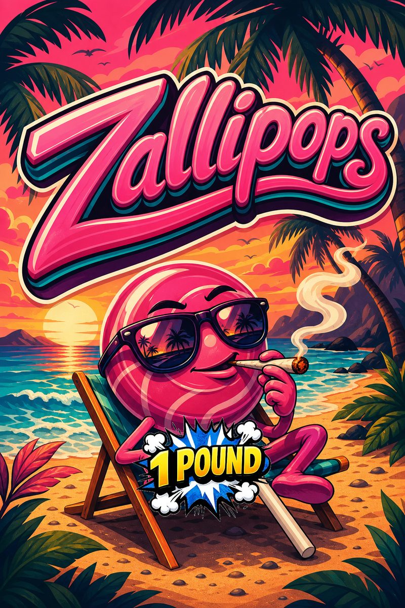 Zallipops custom 6x9 pound bag sticker / turkey-bag flavor label
