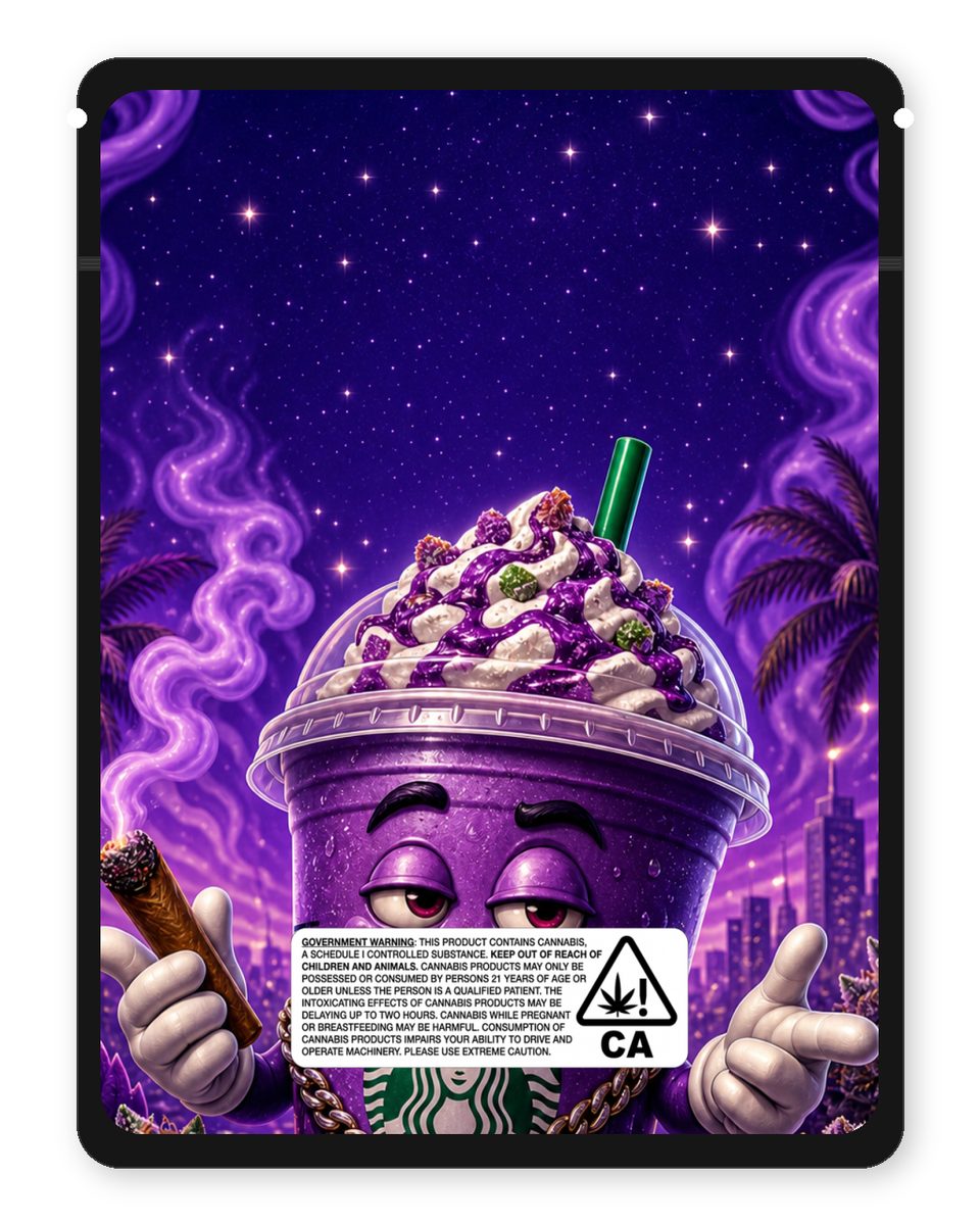 Starbucks custom 4"x5" mylar bag design (back)