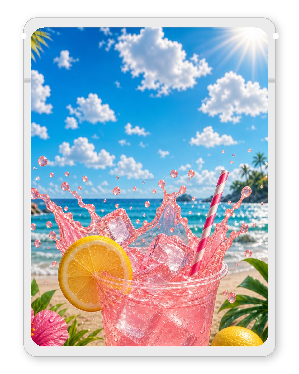 Pink lemonade custom 4"x5" mylar bag design (back)