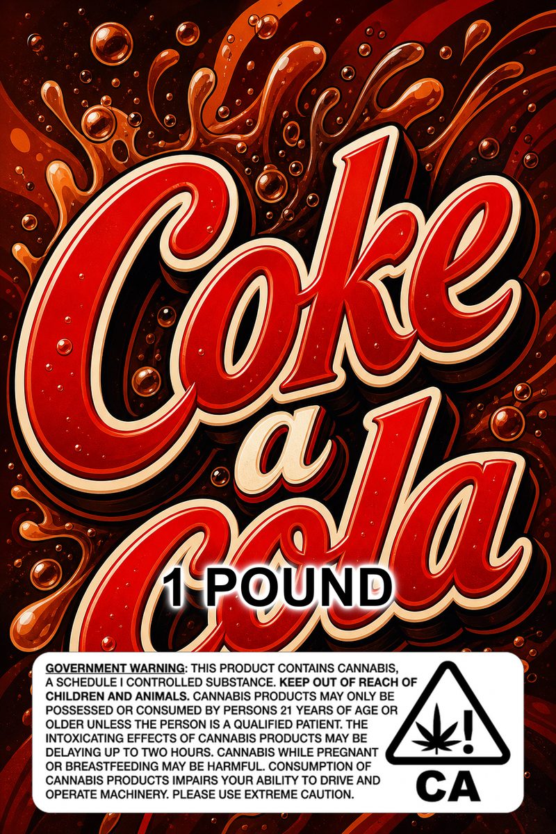 Coke a cola custom 6x9 pound bag sticker / turkey-bag flavor label