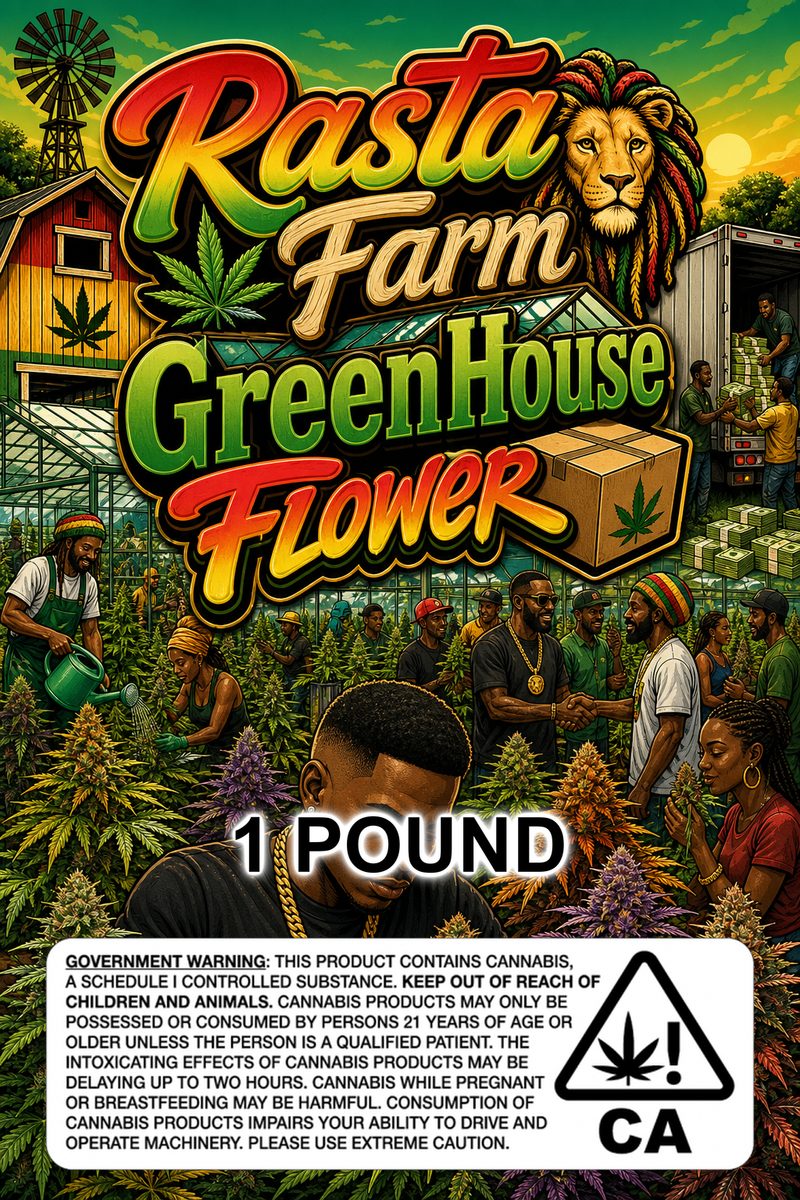 Rasta🦁Farm GreenHouse📦Flower custom 6x9 pound bag sticker / turkey-bag flavor label