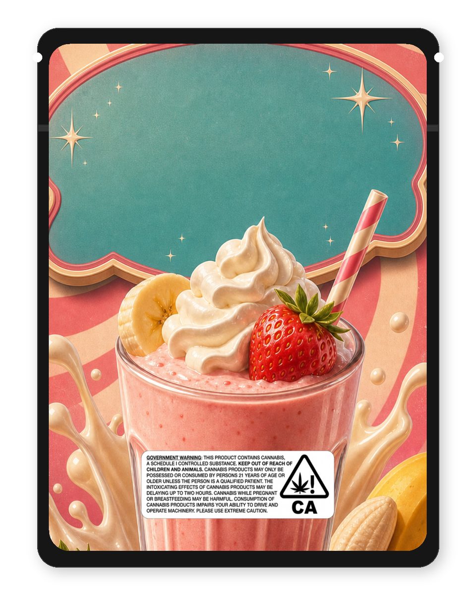 CREAM SMOOTHIE custom 4"x5" mylar bag design (back)
