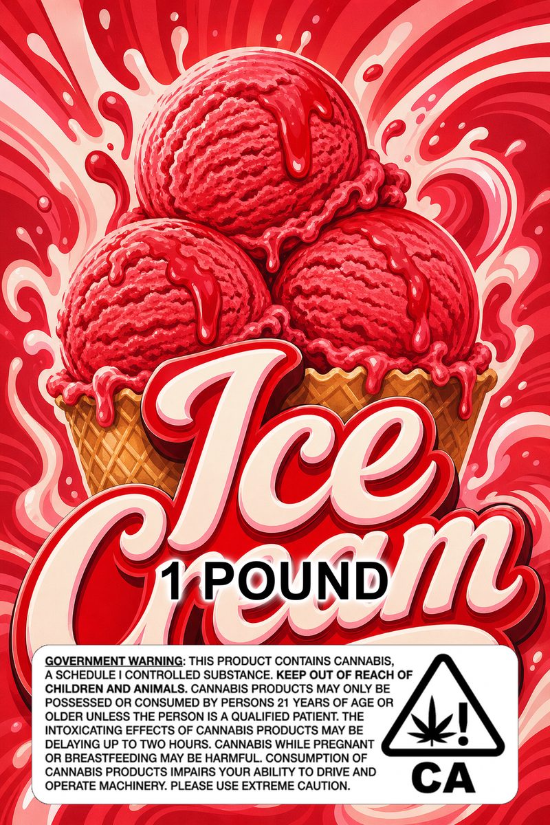 Ice cream custom 6x9 pound bag sticker / turkey-bag flavor label