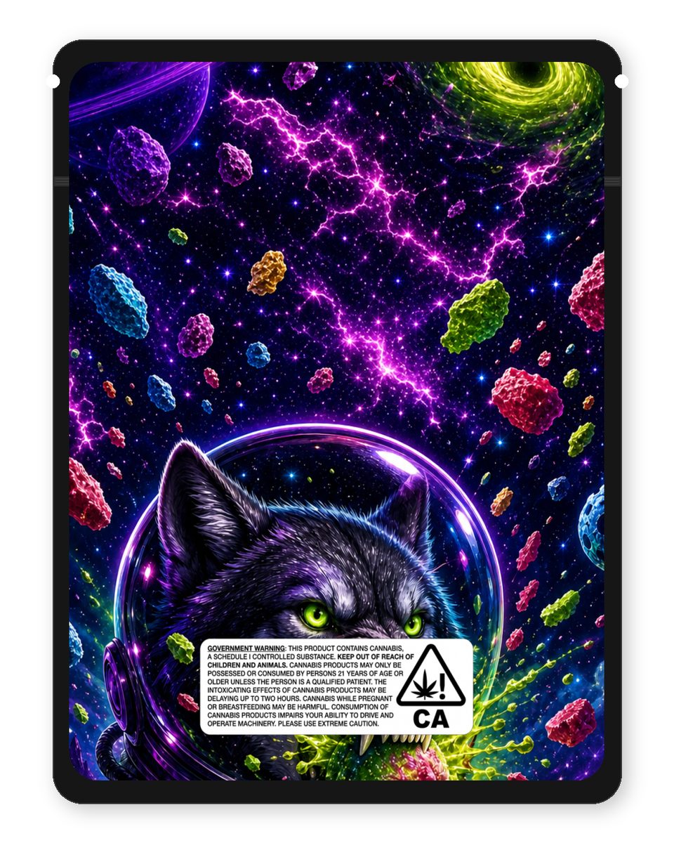 Space Warheads custom 4"x5" mylar bag design (back)