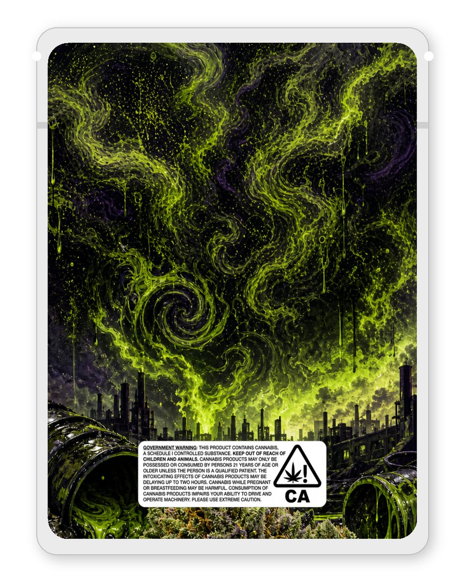 Rezidue OG custom 4"x5" mylar bag design (back)