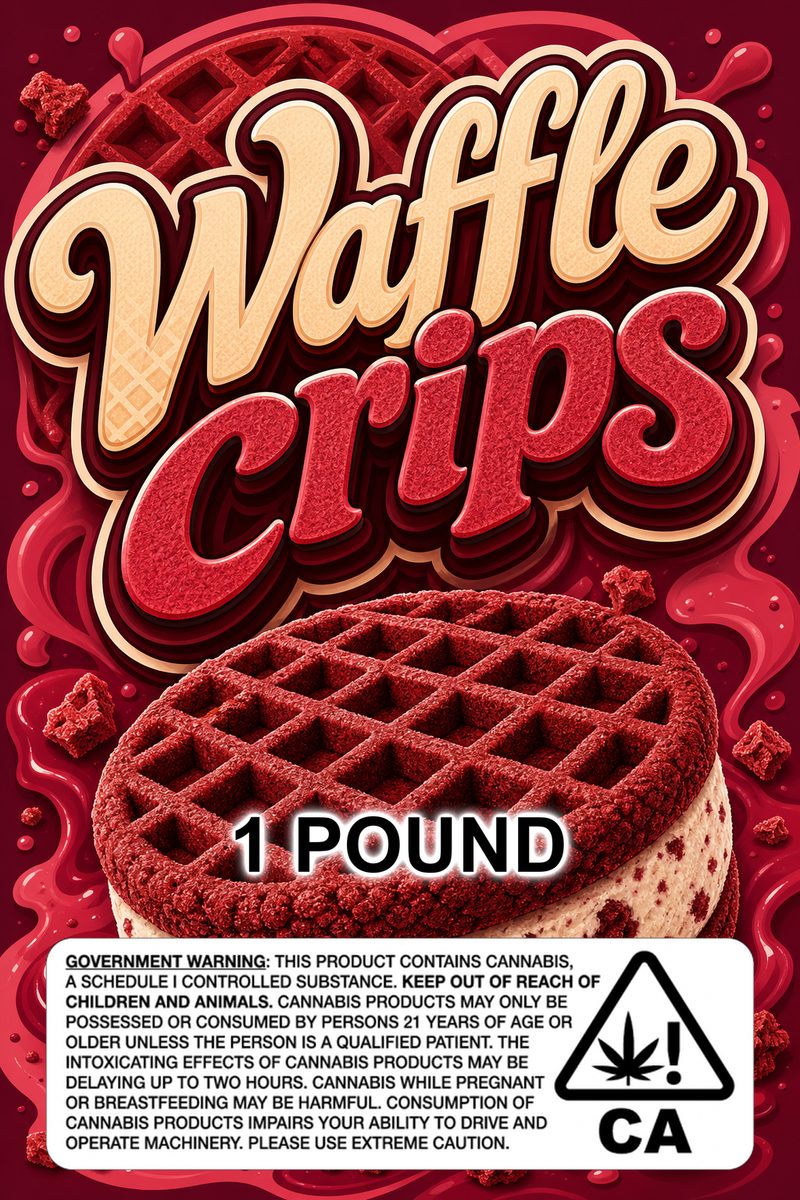 Waffle crips custom 6x9 pound bag sticker / turkey-bag flavor label