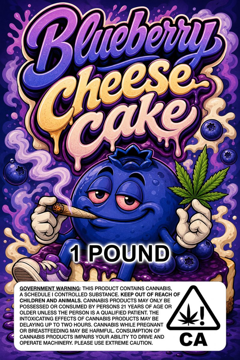 Blueberry cheese cake custom 6x9 pound bag sticker / turkey-bag flavor label