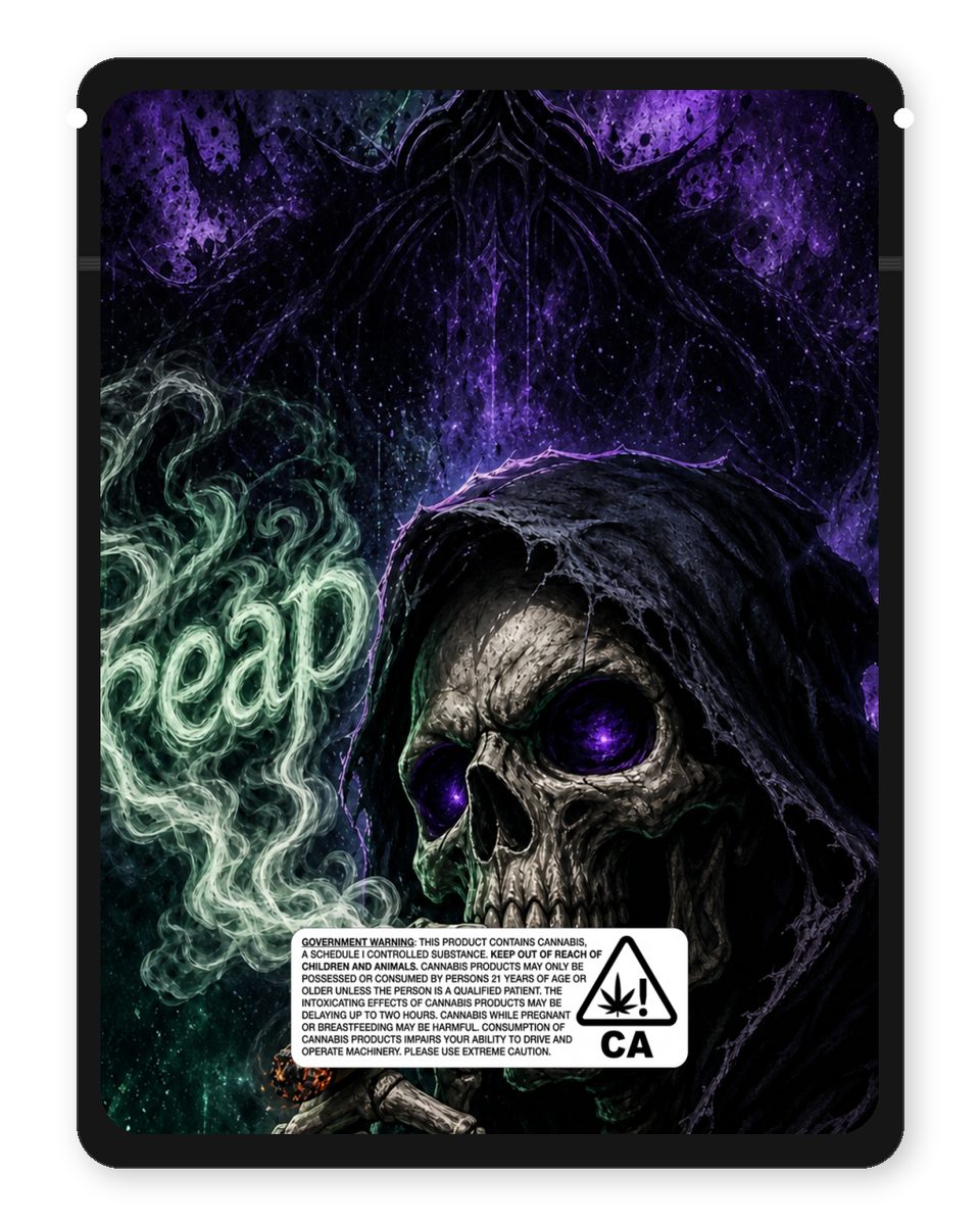 SL4PP1N.T3RPZ custom 4"x5" mylar bag design (back)