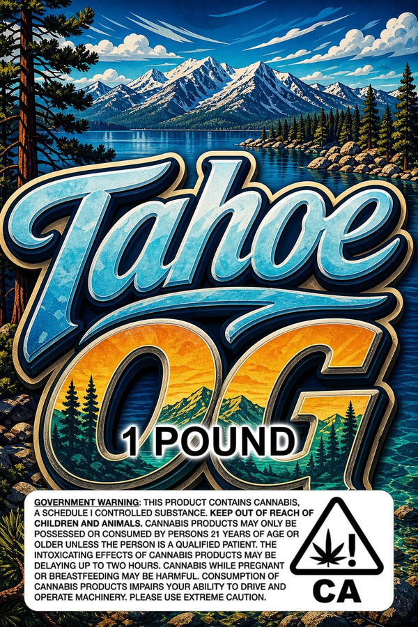 Tahoe OG custom 6x9 pound bag sticker / turkey-bag flavor label