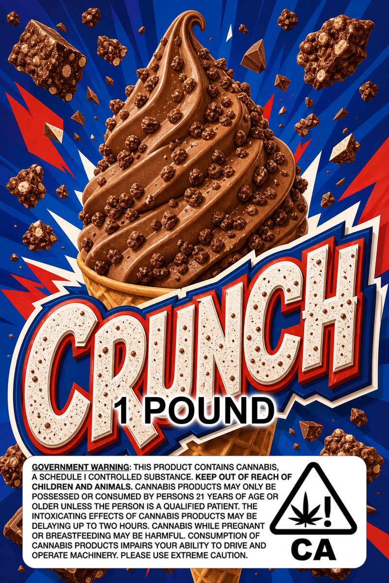 Crunch custom 6x9 pound bag sticker / turkey-bag flavor label