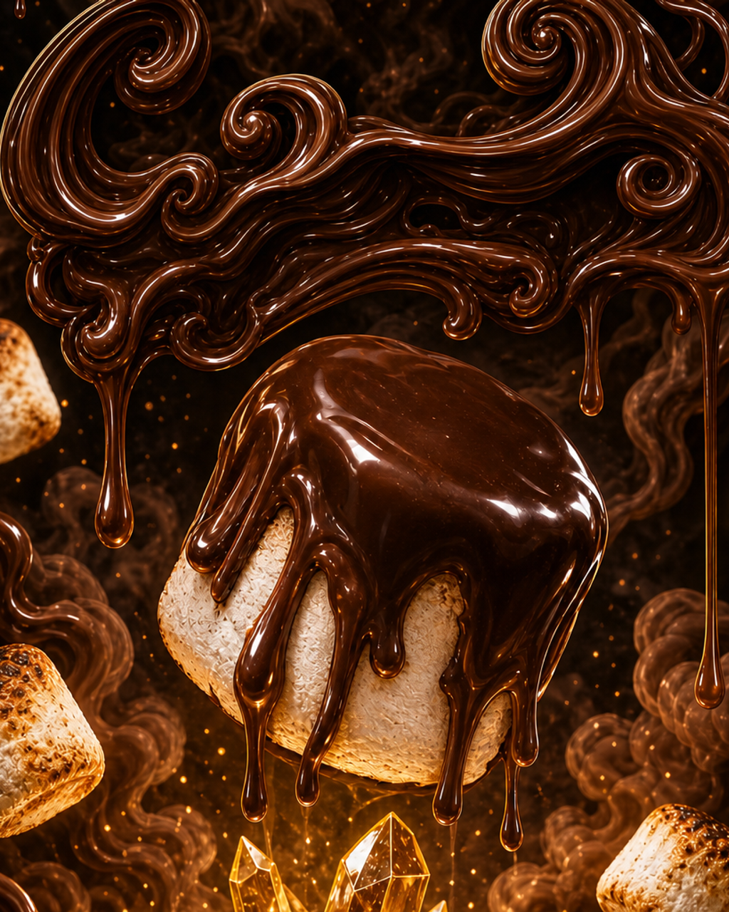Chocolate Marshmallow custom 4"x5" mylar bag design (back)