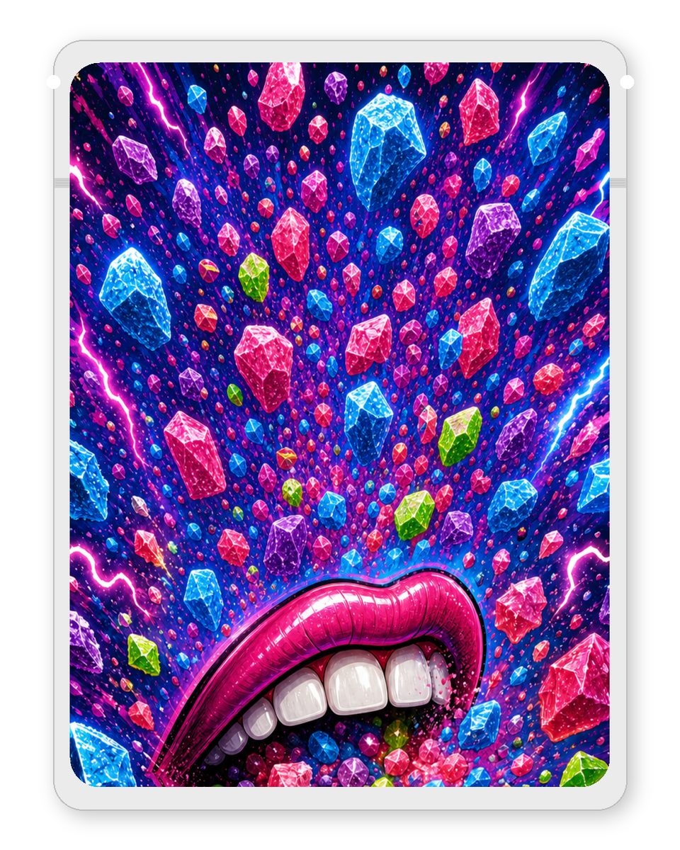 Pop rocks BITE custom 4"x5" mylar bag design (back)