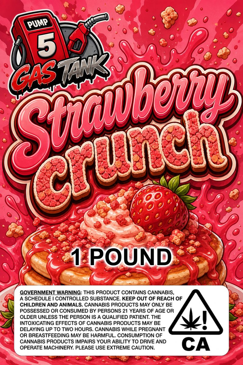 Strawberry crunch custom 6x9 pound bag sticker / turkey-bag flavor label