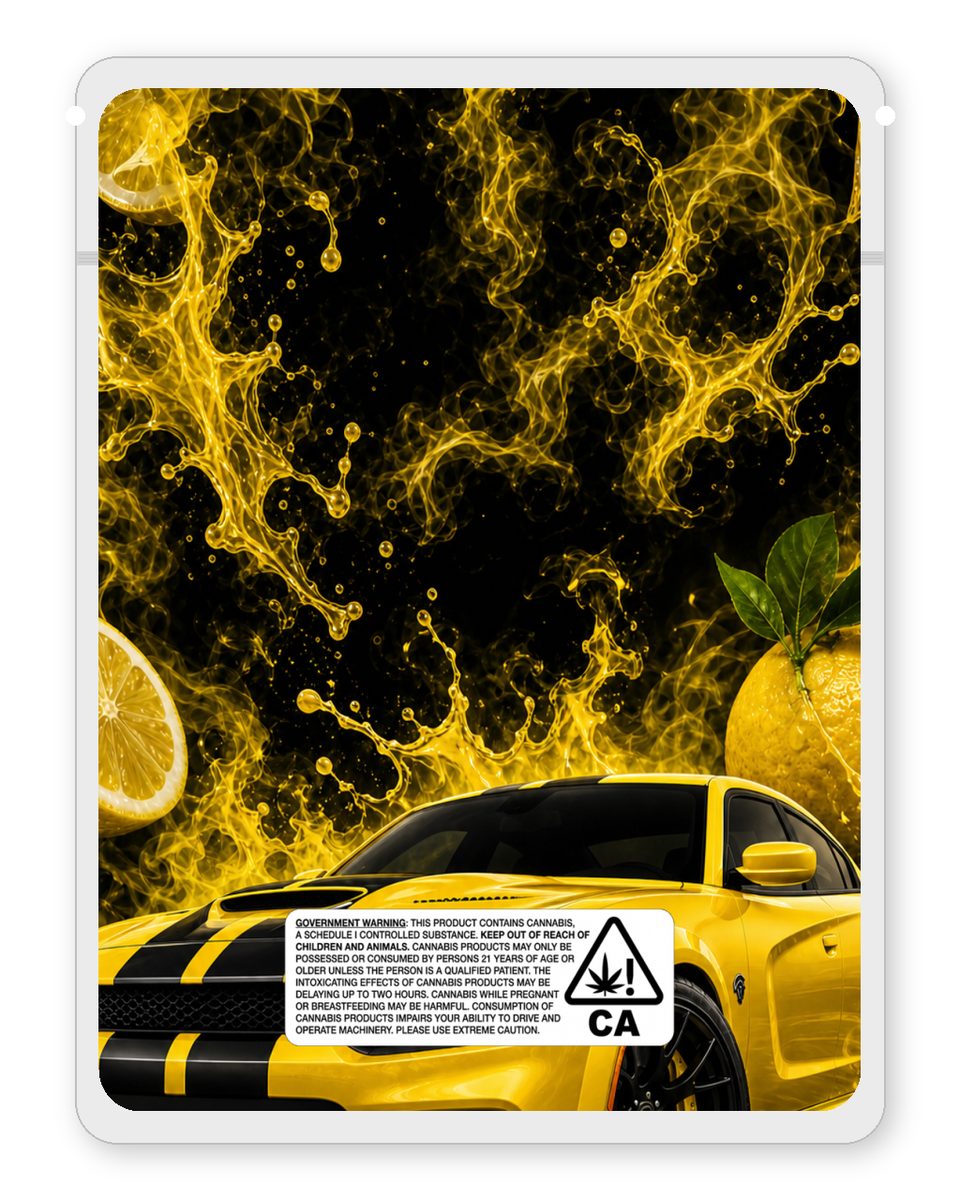 LEMON STRIKER custom 4"x5" mylar bag design (back)