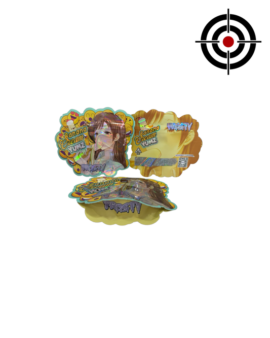 Banana Cream Yumz Mylar Bags 3.5g Frosty — 3.5g pre‑printed mylar bag — front