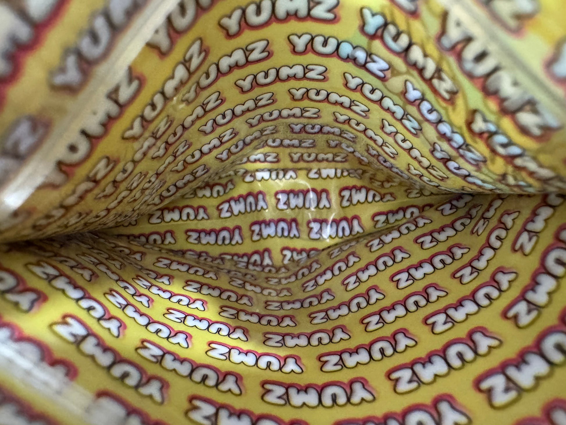 Banana Cream Yumz Mylar Bags 3 5G Frosty — 3.5g pre‑printed mylar bag — back