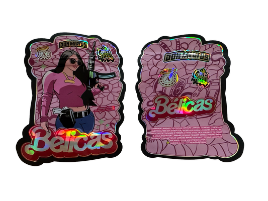Belicas Mylar Bags 3.5g Don Merfos (Only $0.21 Each) — 3.5g pre‑printed mylar bag — overview (front, back & gusset)