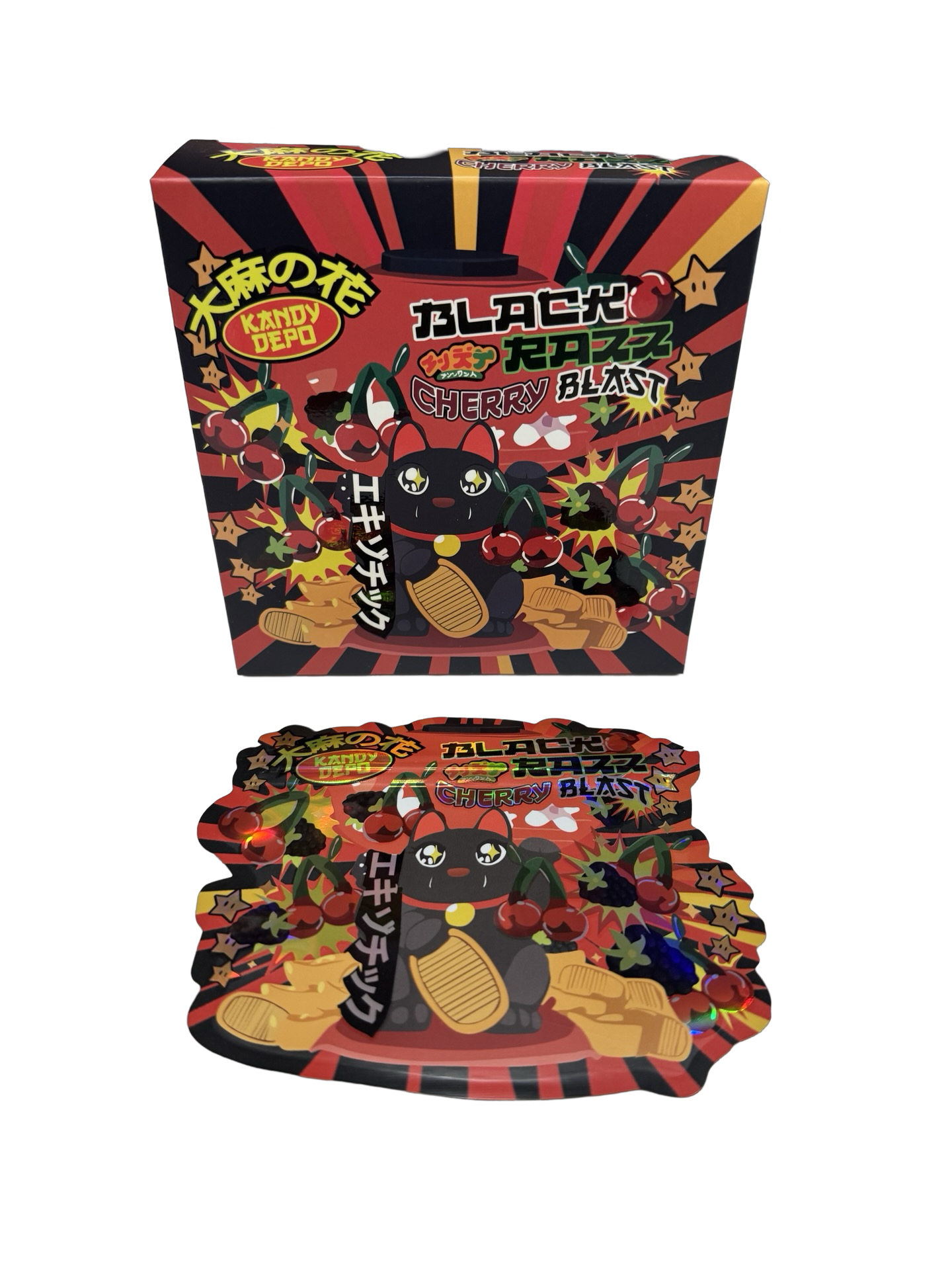 Black Razz Cherry Blast 3.5g Mylar Bags & Boxes Kandy Depot