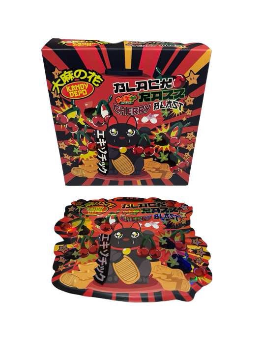 Black Razz Cherry Blast 3.5g Mylar Bags & Boxes Kandy Depot