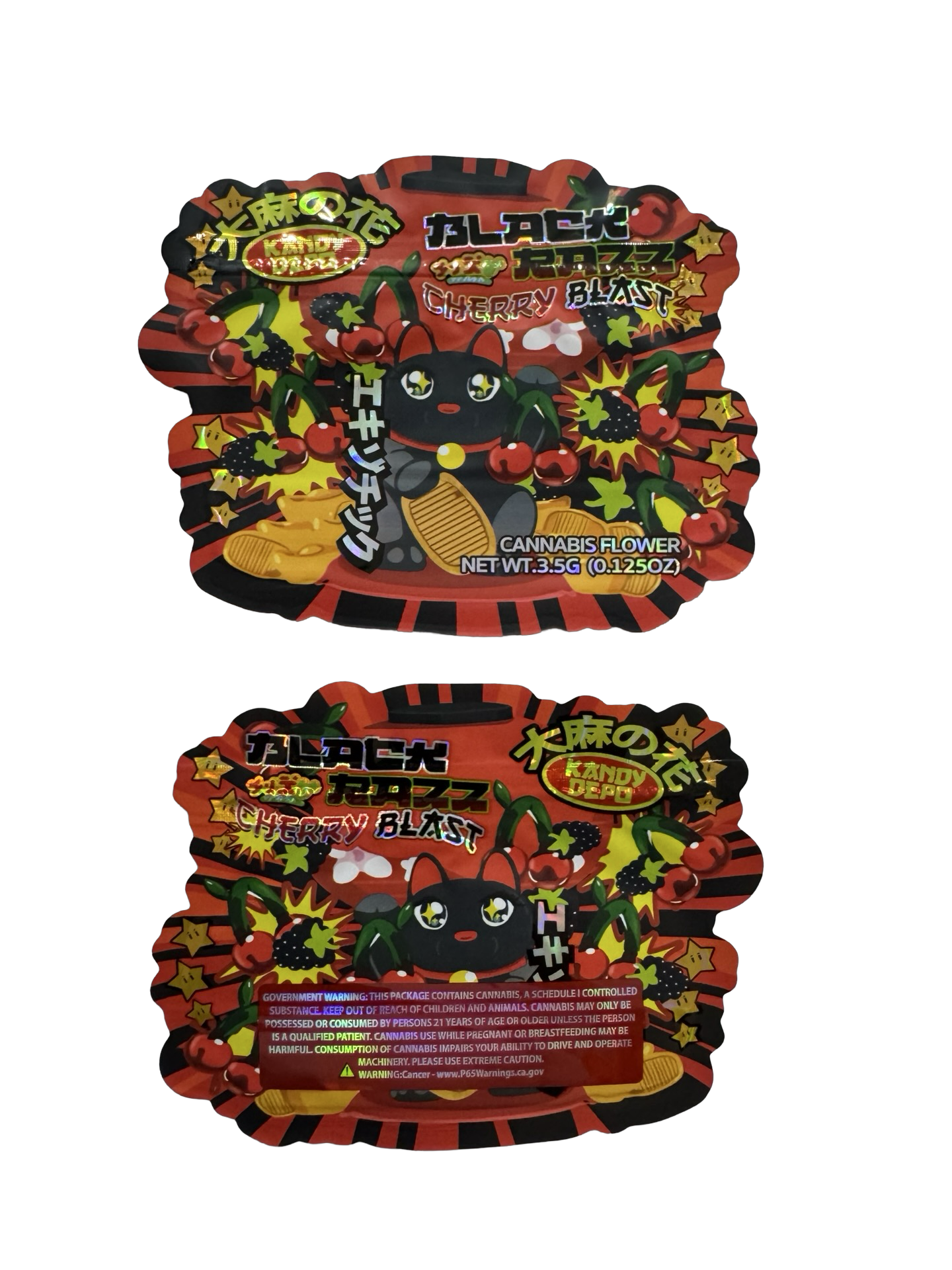 Black Razz Cherry Blast Mylar Bags 3.5g Kandy Depo