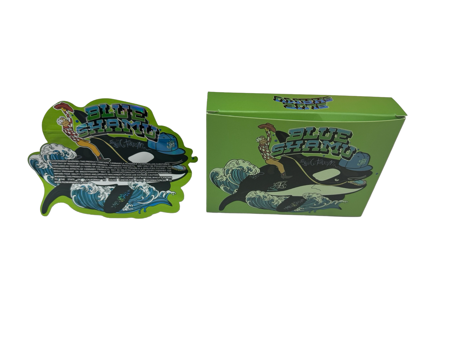 Blue Shamu 3.5g Mylar Bags & Boxes Teds Budz