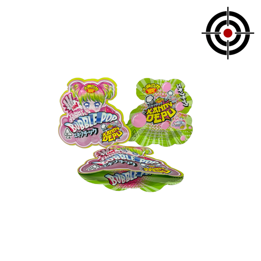 Bubble Pop Mylar Bags 3.5g Kandy Depo — 3.5g pre‑printed mylar bag — overview (front, back & gusset)