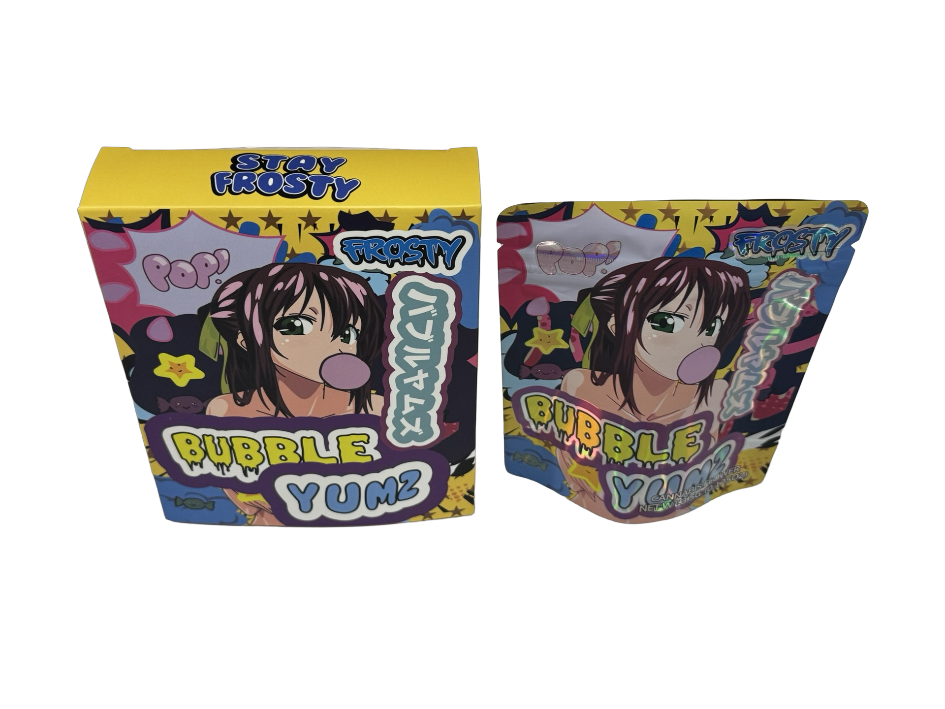 Bubble Yumz 3.5g Mylar Bags & Boxes Stay Frosty