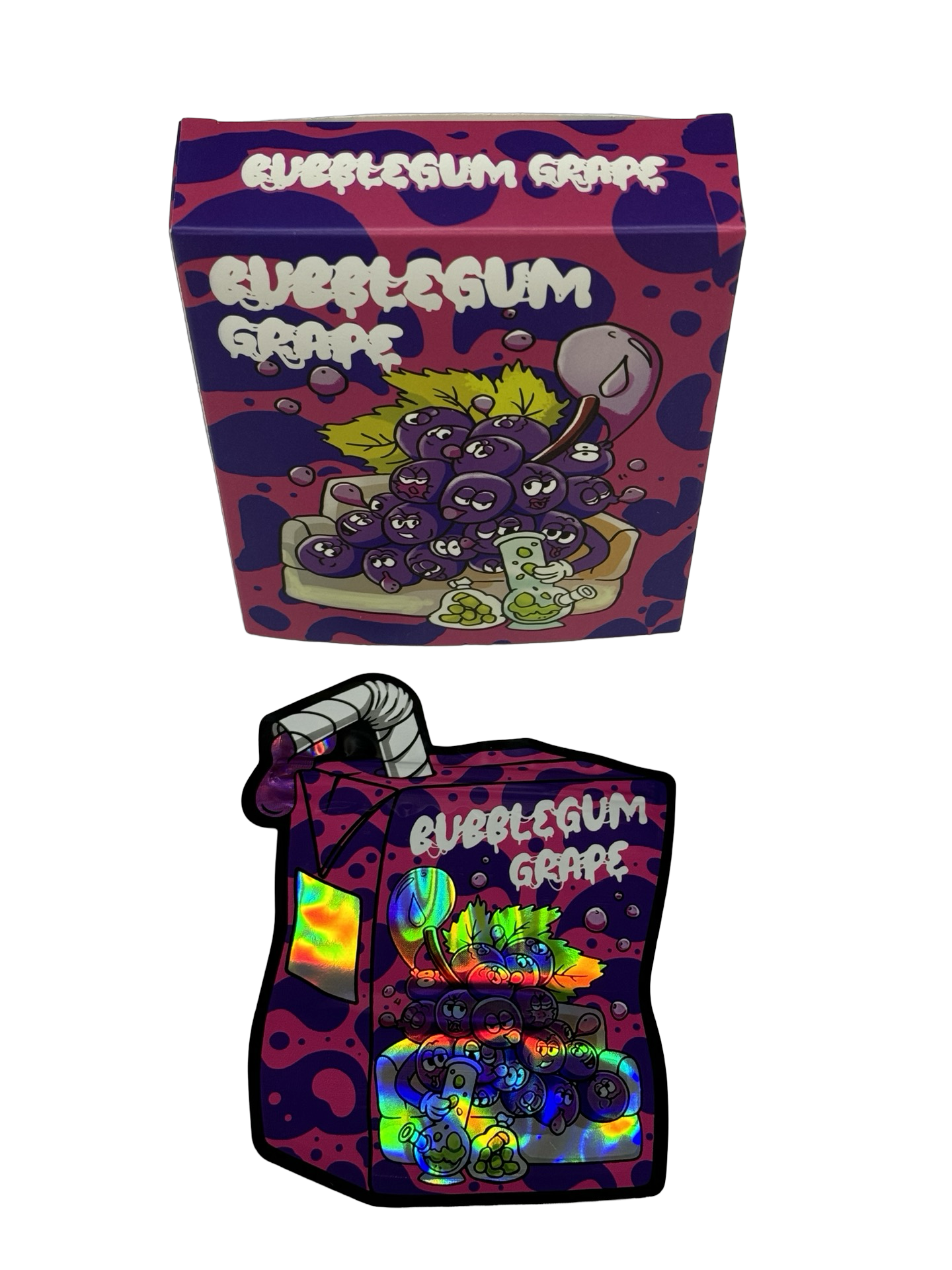 Bubblegum Grape 3.5g Mylar Bags & Boxes