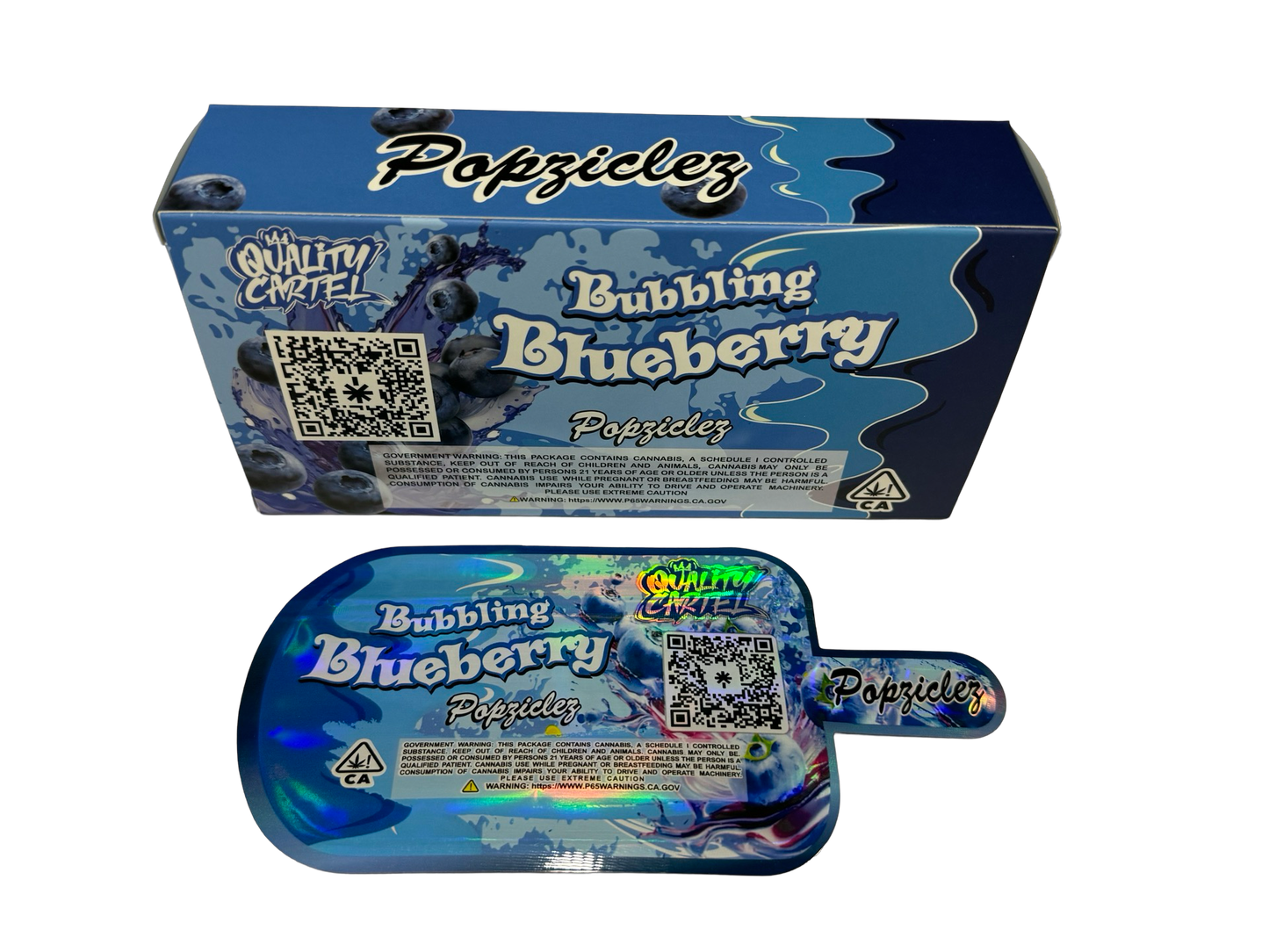 Bubbling Blueberry Popziclez 3.5g Mylar Bags & Boxes Quality Cartel