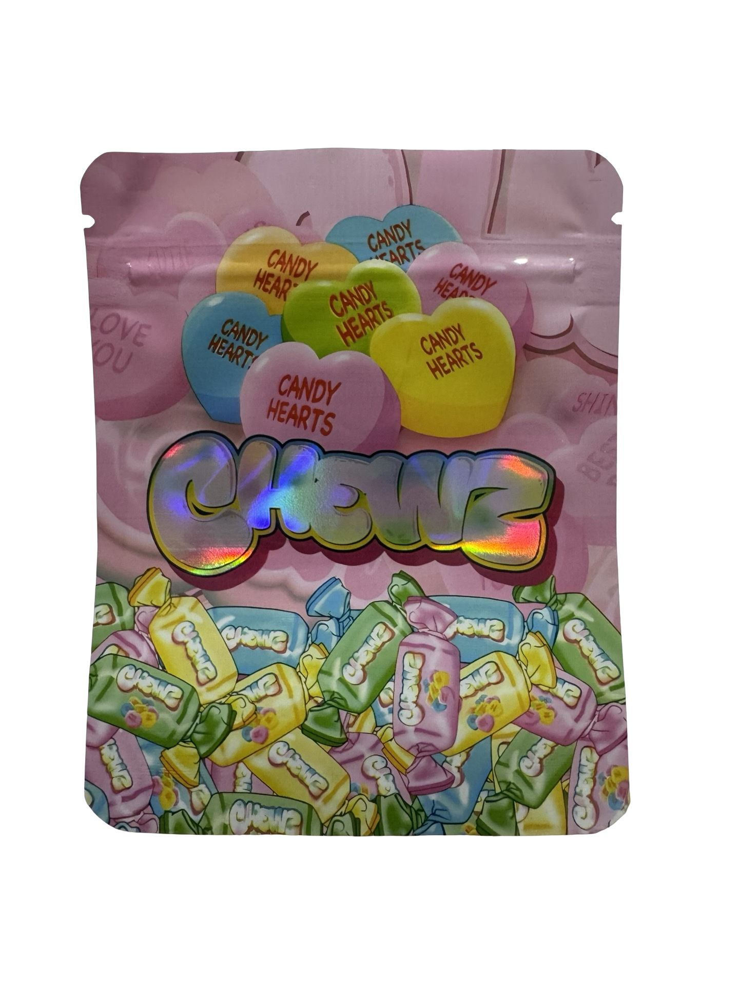 Candy Hearts Mylar Bags 3.5g Chewz
