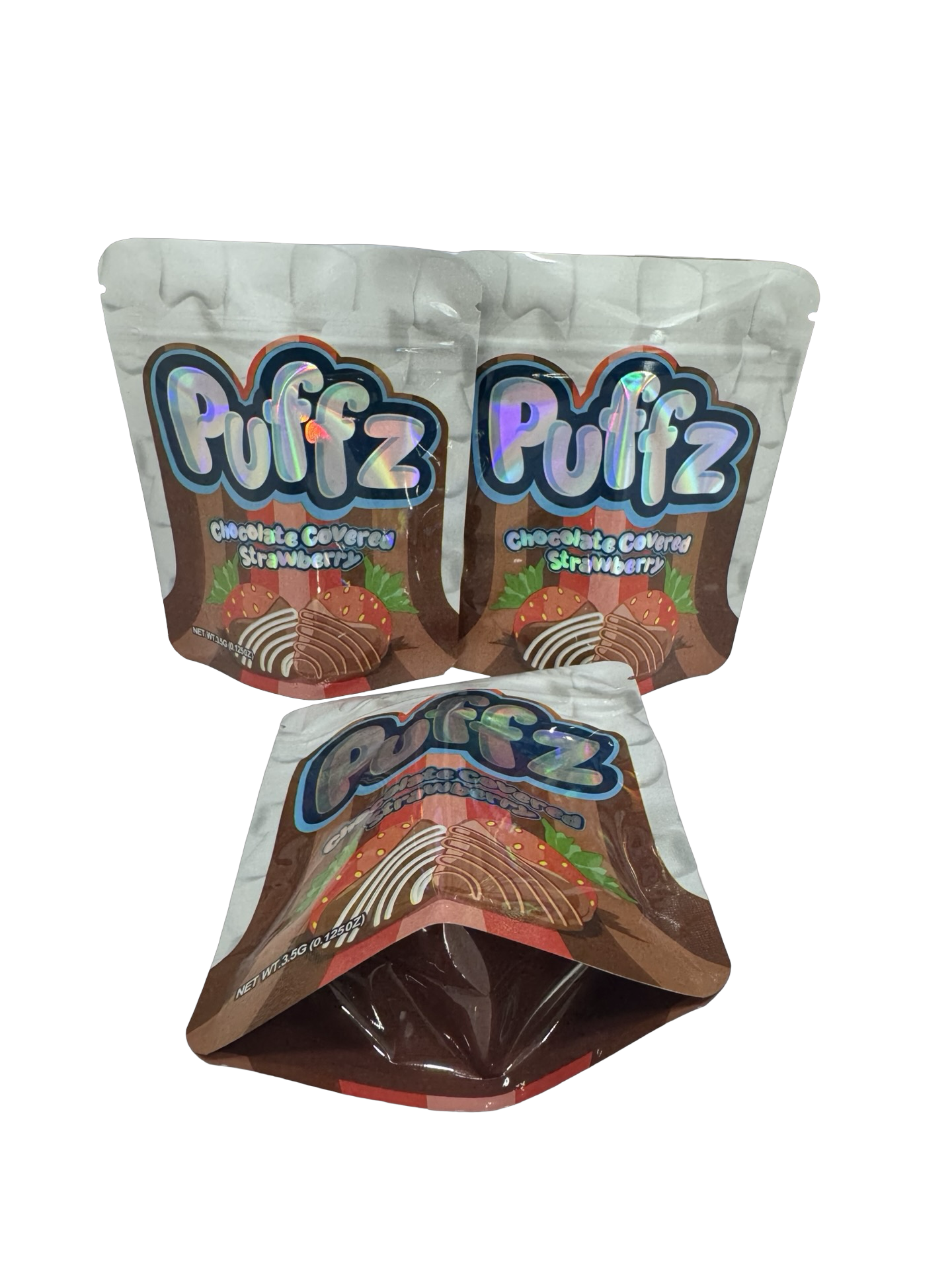 Chocolate Covered Strawberry Mylar Bags 3.5g Puffz