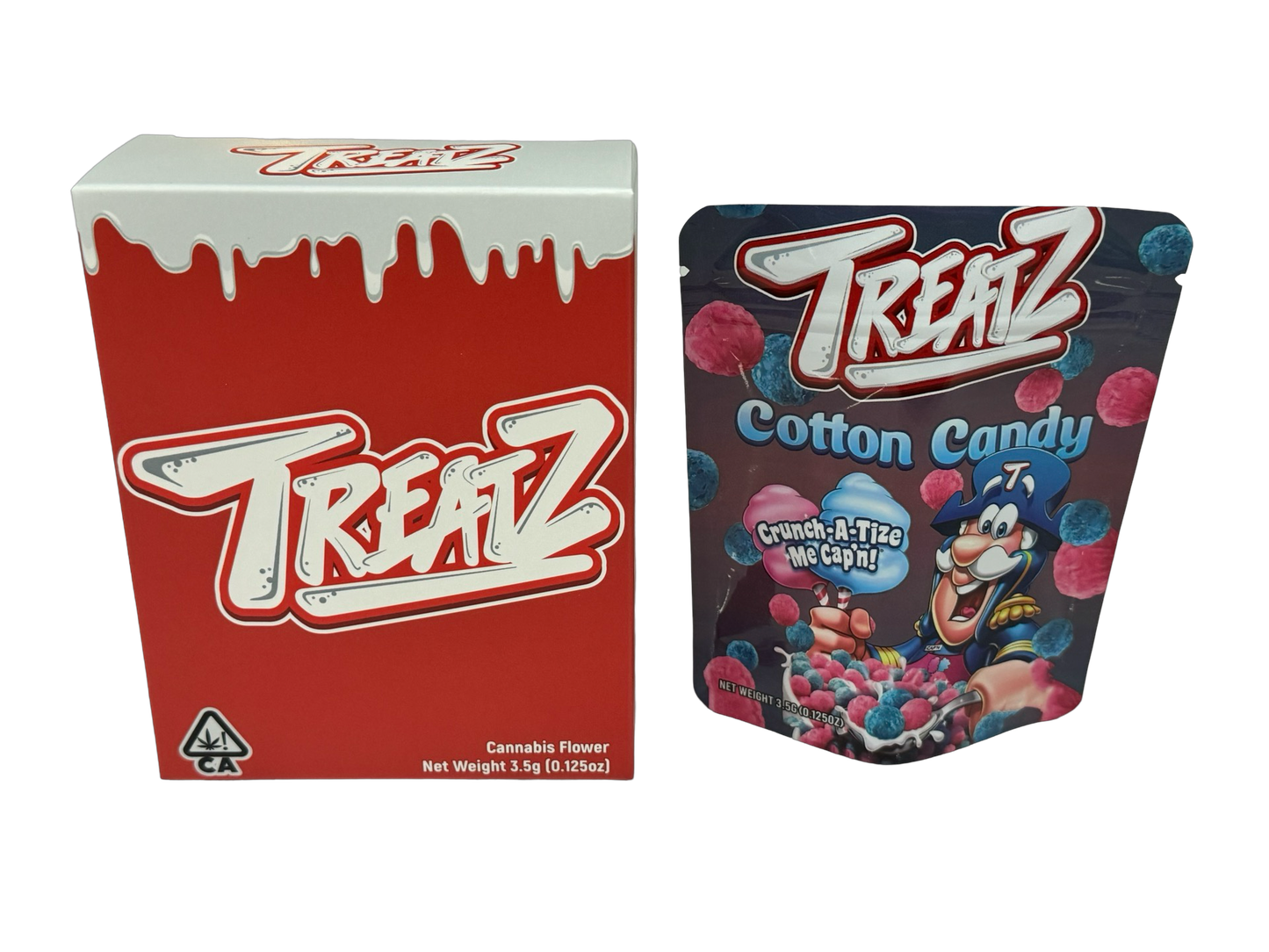 Cotton Candy Crunch 3.5g Mylar Bags & Boxes Treatz