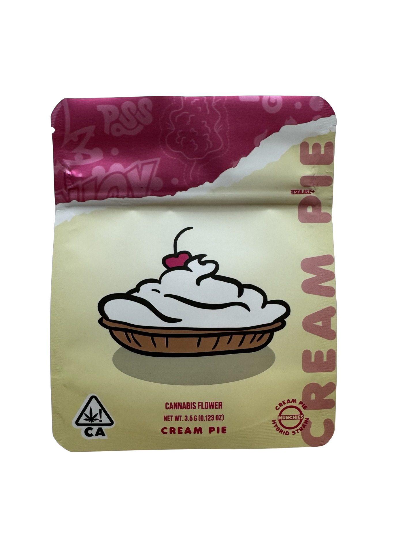 Cream Pie Mylar Bags 3 5G Munchies — 3.5g pre‑printed mylar bag — front