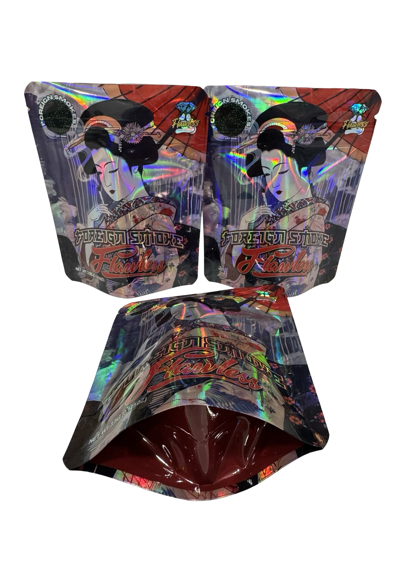 Foreign Smoke Mylar Bags 3.5g Flawless
