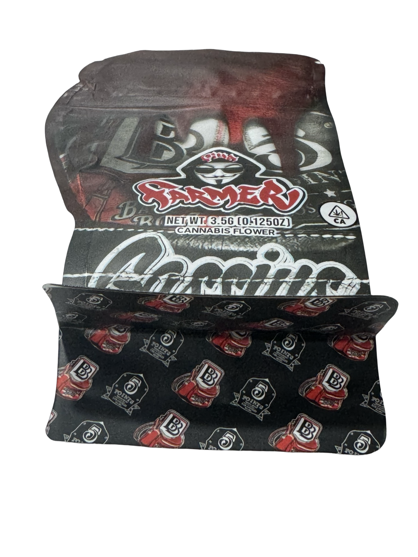 Gassius Clay Mylar Bags 3 5G Backpack Boyz — 3.5g pre‑printed mylar bag — back