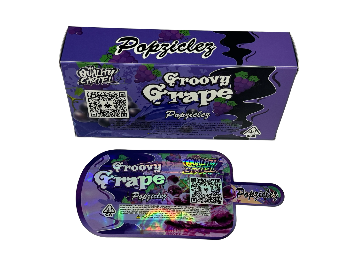 Groovy Grape Popziclez 3.5g Mylar Bags & Boxes Quality Cartel