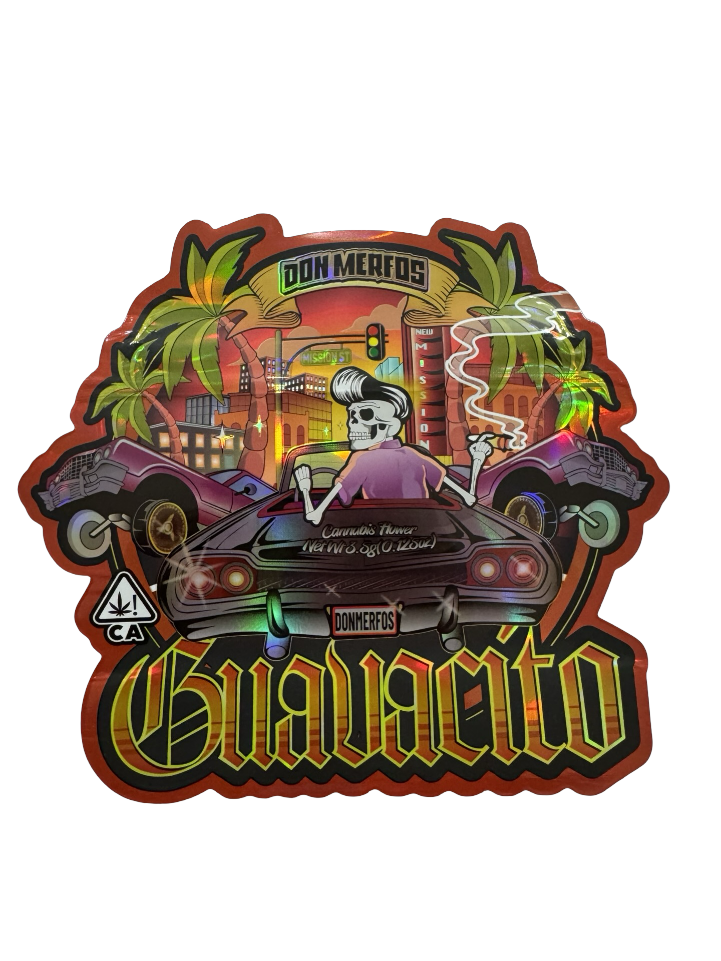 Guavacito 3 5G Mylar Bags Don Merfos — 3.5g pre‑printed mylar bag — front