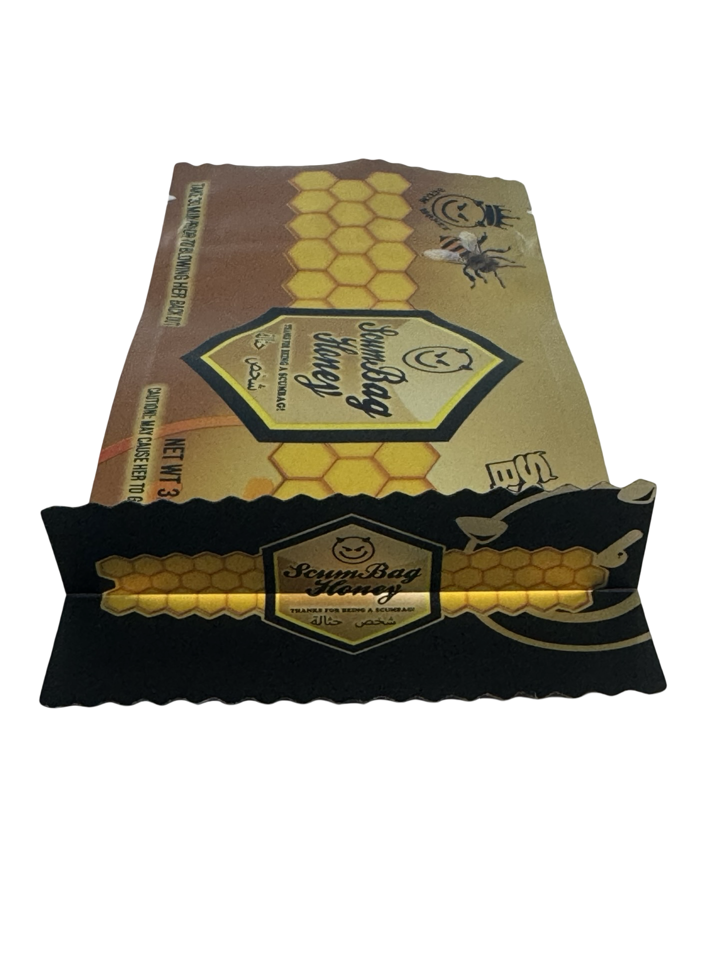 Honey Mylar Bags 3.5g Scum Bags printed gusset
