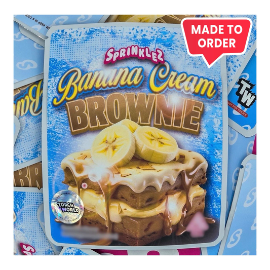 Banana Cream Brownie 3.5g mylar bag, 4×5 — Sprinklez • Torch World — made to order