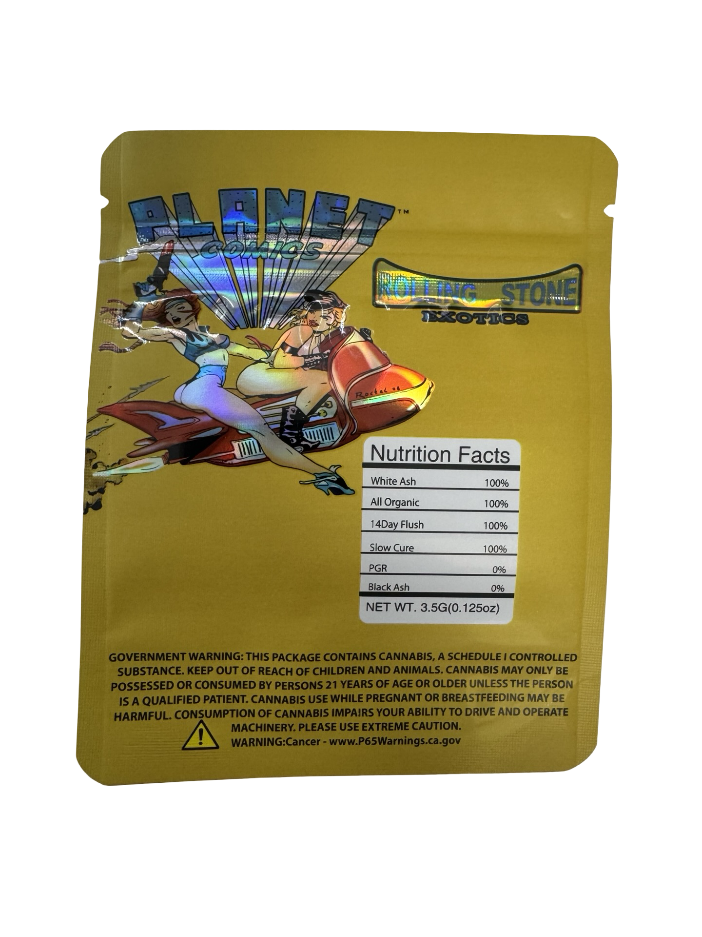 Planet Comics 3.5g Mylar Bags Rolling Stone Exotics ($0.09 per bag)