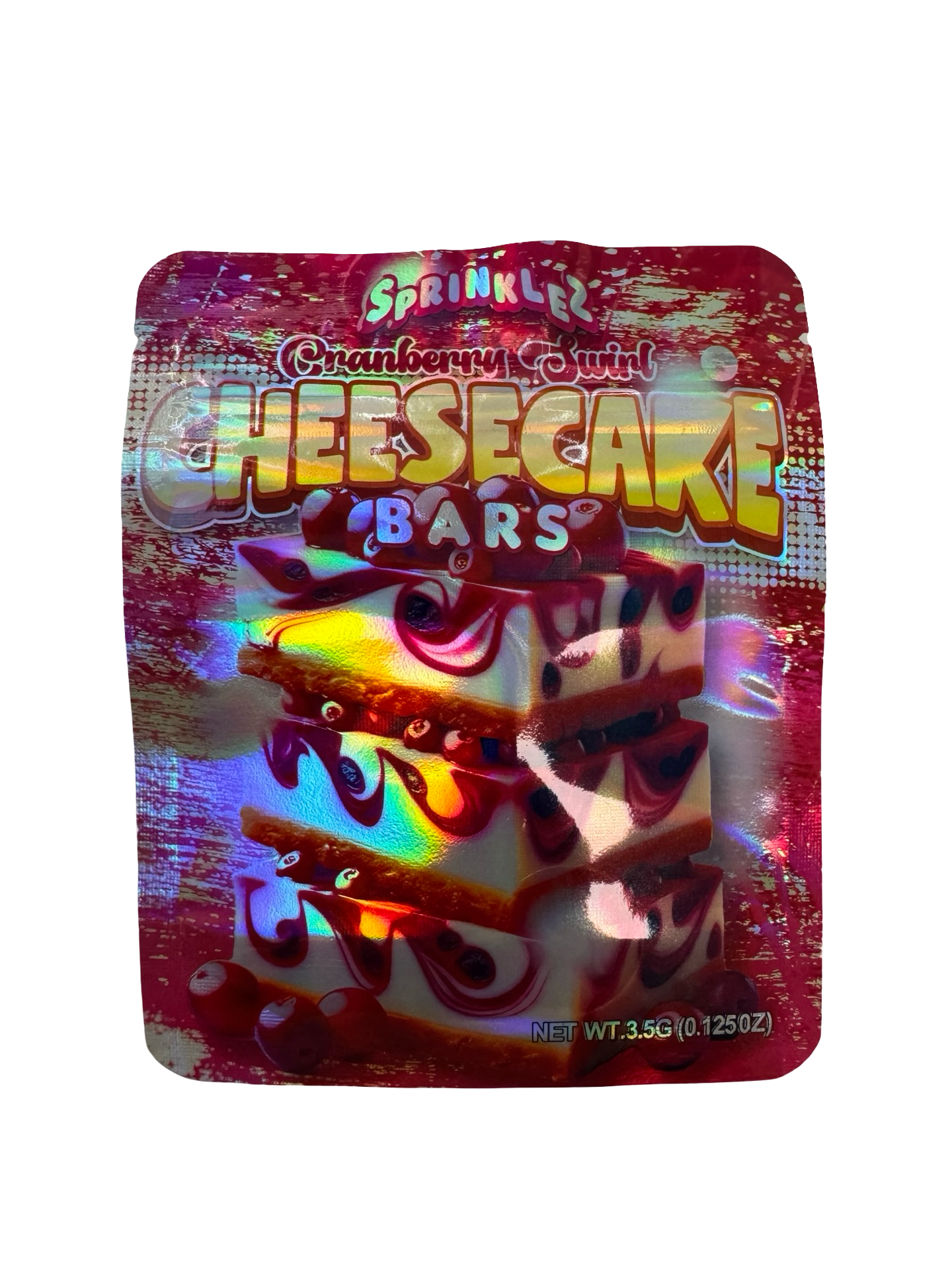 Cranberry Swirl Cheesecake Bars 3.5g Mylar Bags Sprinklez ($0.09 per bag)