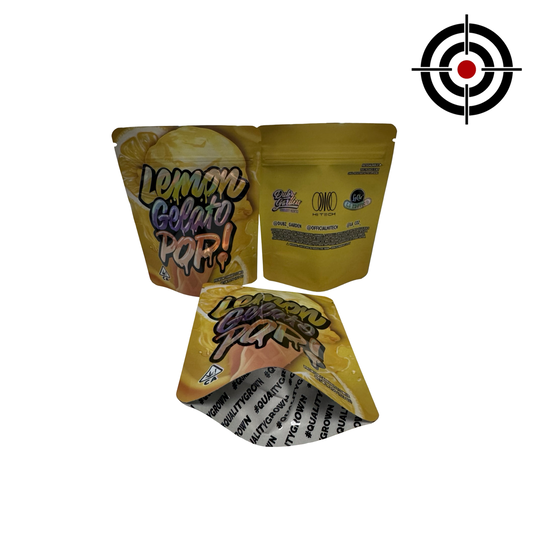 Lemon Gelato Pop Mylar Bags 3.5g Dubz Garden