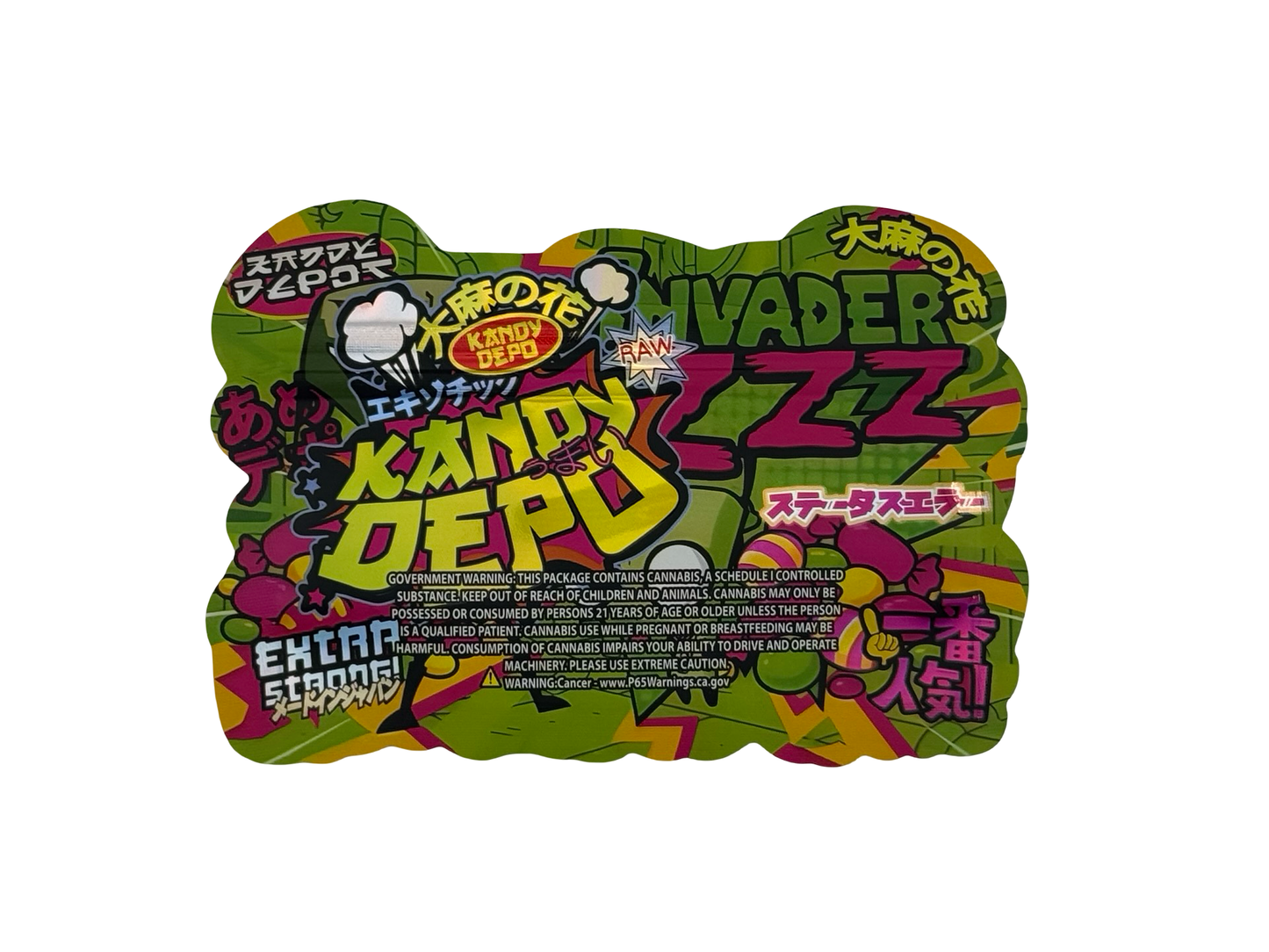 Invaderzzz Mylar Bags 3.5g Kandy Depo (Only $0.21 Each) - Fire Mylar