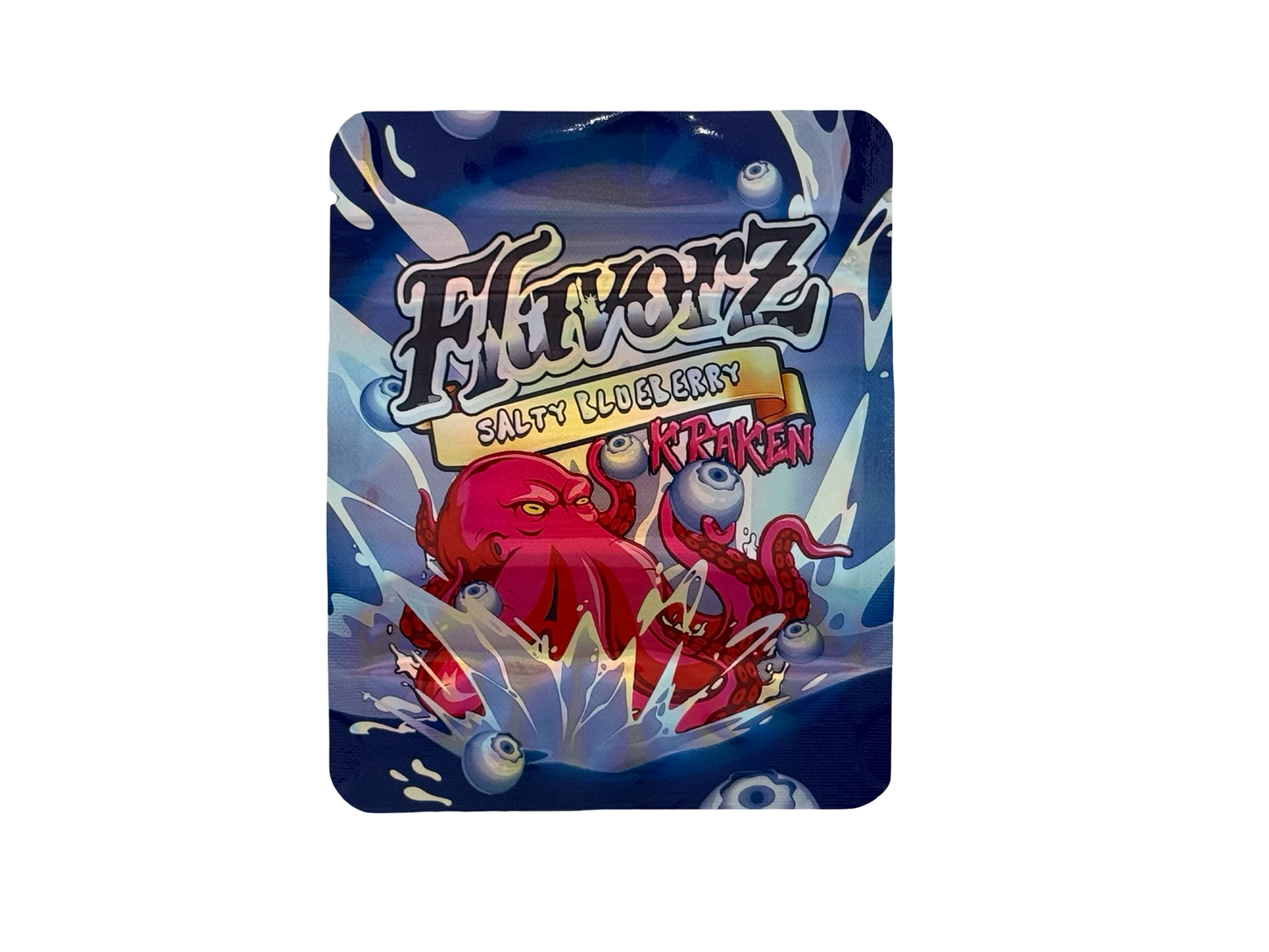 Salty Blueberry Kraken 3.5g Mylar Bags Flavorz ($0.09 per bag) - Fire Mylar