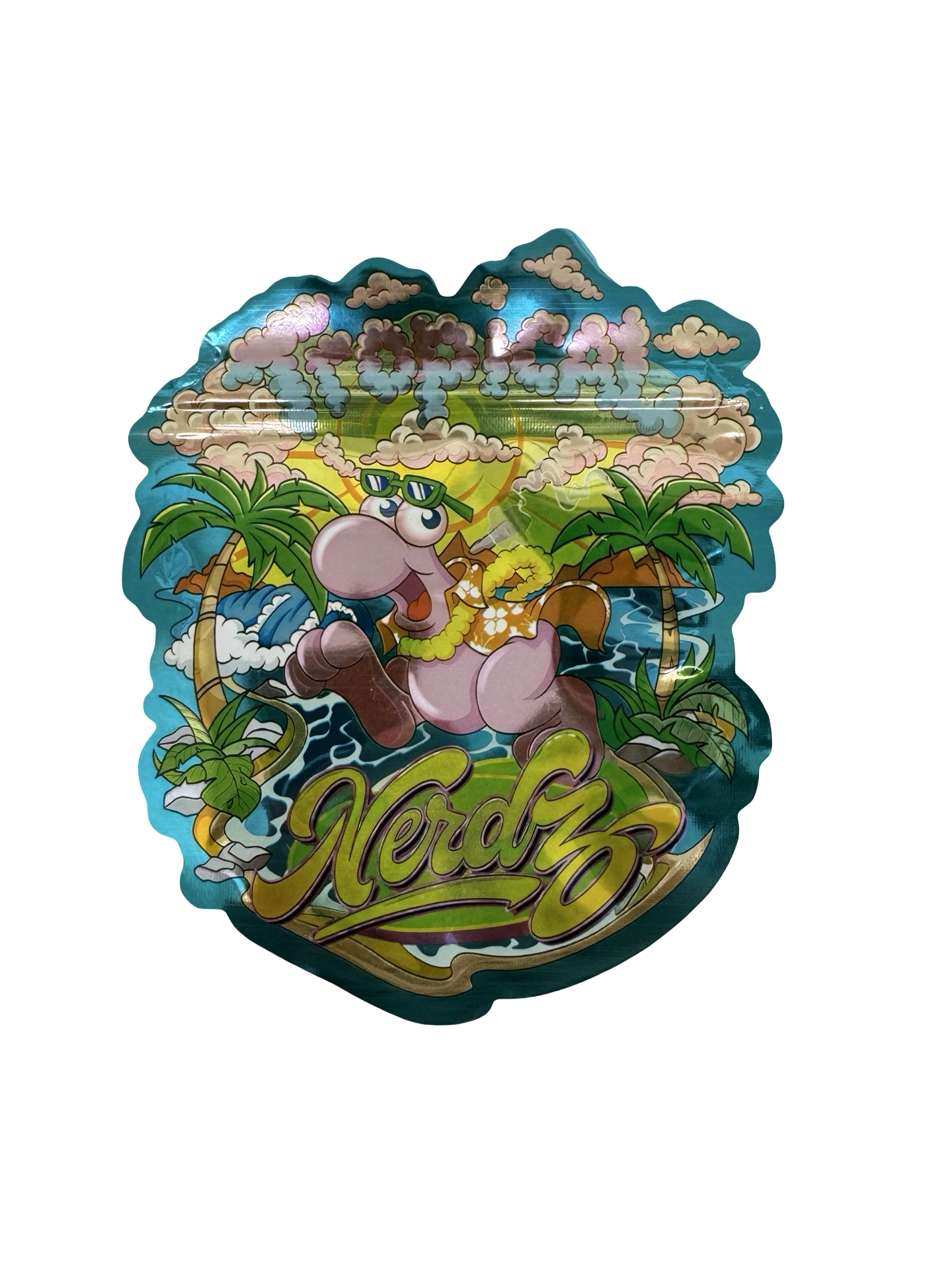 Tropical Nerdz Mylar Bags 3.5g SherbMoney - Fire Mylar