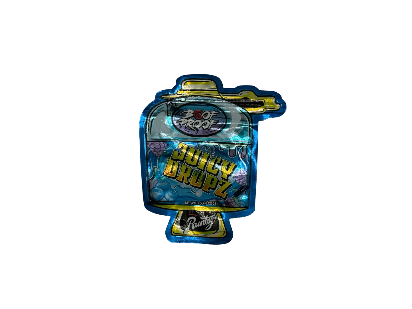 Juicy Dropz Mylar Bags 3.5g Runtz - Fire Mylar