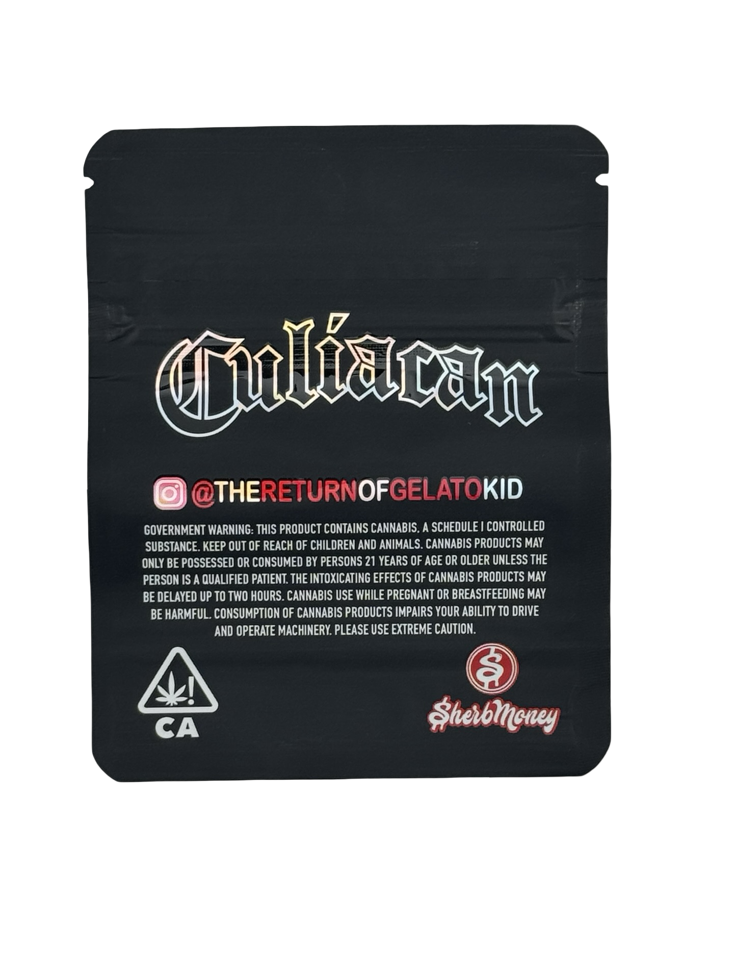 Culiacan Mylar Bags 3.5g SherbMoney - Fire Mylar